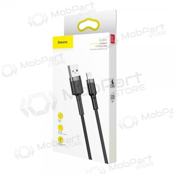 USB cavo Baseus Cafule USB-A to Lightning 2.4A 1.0m grigio-nero CALKLF-BG1