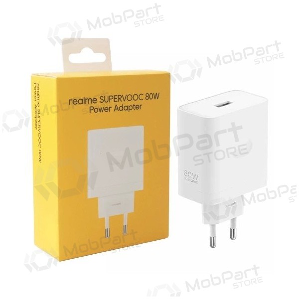 Caricabatterie per telefono Realme SuperVOOC 80 W USB-A bianco