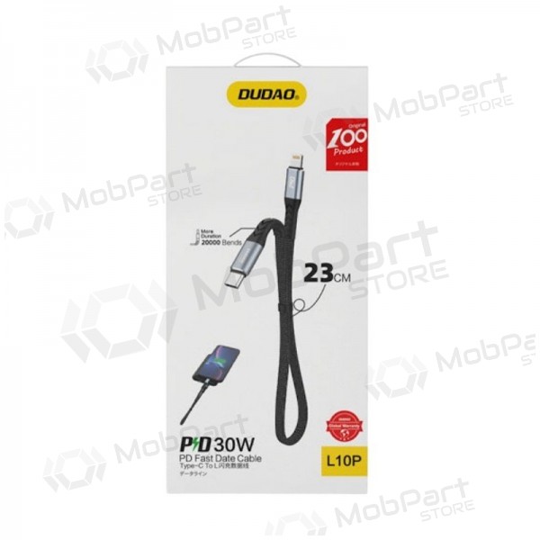 Cavo Lightning Dudao L10P USB-C a Lightning 0.23 m 20 W nero