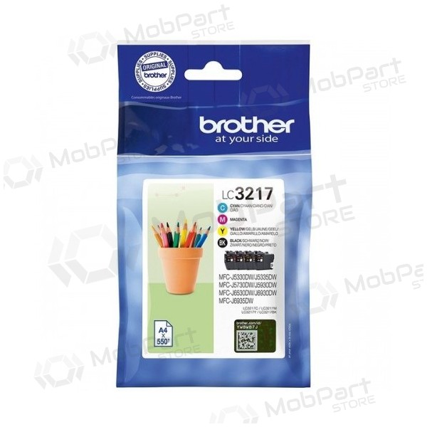 Brother LC3217 (LC3217VALDR) Set di cartucce d'inchiostro, nero, ciano, magenta, giallo