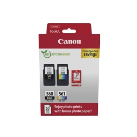 Canon CRG PG-560/CL-561 + Photo Paper Value Pack (3713C008) Set di cartucce a getto d'inchiostro, BK/CMY