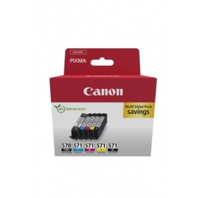 Canon PGI-570 PGBK/CLI-571 (0372C006) Set di cartucce d'inchiostro, PGBK/C/M/Y/BK