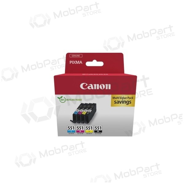 Canon CLI-551 (6509B016) Set di cartucce a getto d'inchiostro, C/M/Y/BK