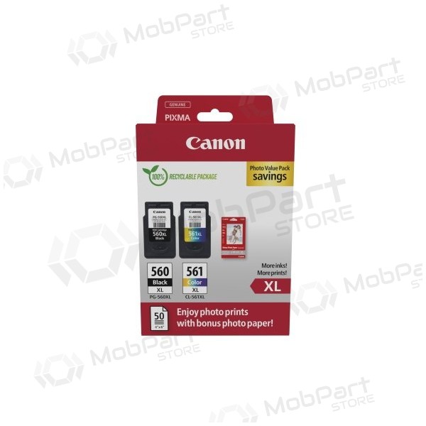 Canon CRG PG-560XL/CL-561XL (3712C008) Set di cartucce a getto d'inchiostro, BK/CMY