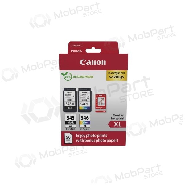 Canon PG-545XL/CL-546XL (8286B011) Confezione valore fotografica Set di cartucce a getto d'inchiostro, BK/CMY