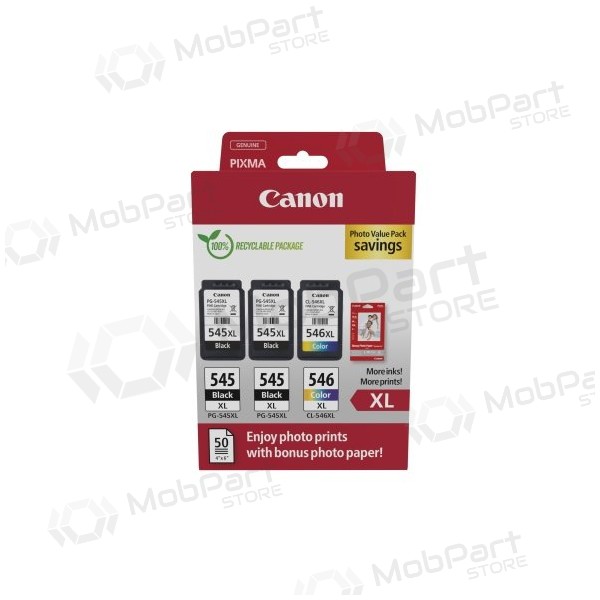Canon PG-545XL/CL-546XL (8286B015) Confezione valore fotografica Set di cartucce a getto d'inchiostro, BK/CMY