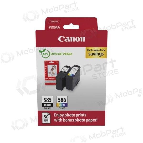 Canon PG-585/CL-586 (6205C004) confezione valore fotografica set di cartucce d'inchiostro, BK/CMY