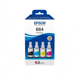Epson 664 EcoTank (C13T66464A) Kit di ricarica in bottiglia d'inchiostro, CMYK