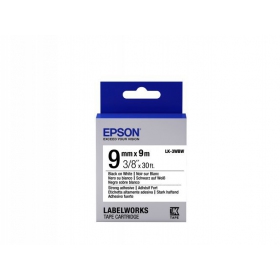 Epson cartuccia per etichette LK-3WBW adesivo forte nero su bianco 9mm (9m)