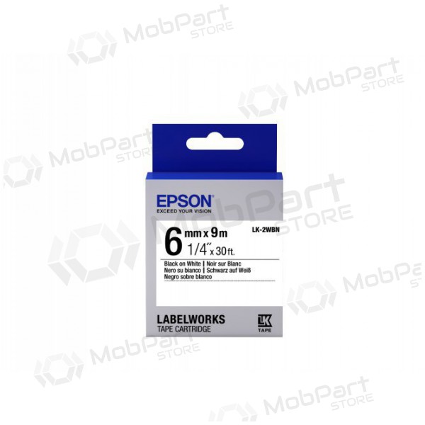 Epson cartuccia per etichette LK-2WBN colla standard nero su bianco 6 mm (9 m)