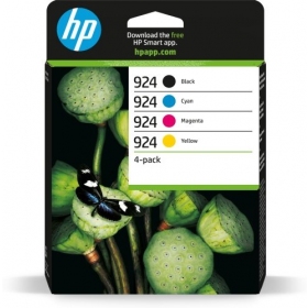 HP 924 CMYK 4-Pack (6C3Z1NE) Kit di cartucce a getto d'inchiostro, BK/C/M/Y