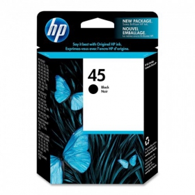 Cartuccia d'inchiostro nera HP No.45 (51645AE) per stampanti inkjet, 930 pagine.