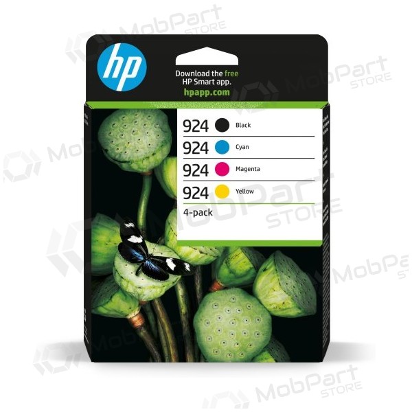 HP 924 CMYK 4-Pack (6C3Z1NE) Kit di cartucce a getto d'inchiostro, BK/C/M/Y