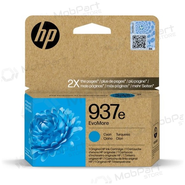 Cartuccia d'inchiostro HP 937e EvoMore (4S6W6NE), ciano