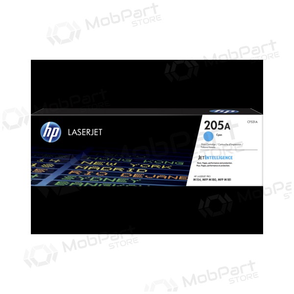 Toner HP 205A ciano (CF531A) per stampanti laser, resa 900 pagine.