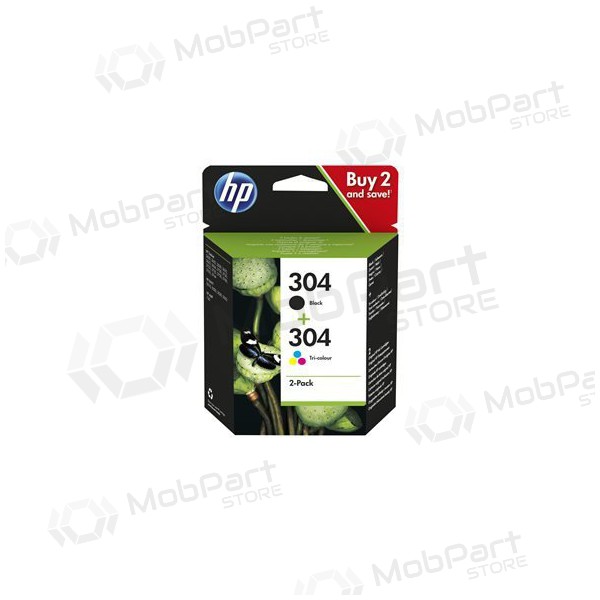HP No.304 Kasėčių rinkinys (3JB05AE), nero e trispalvė cartuccia per stampanti a getto d'inchiostro