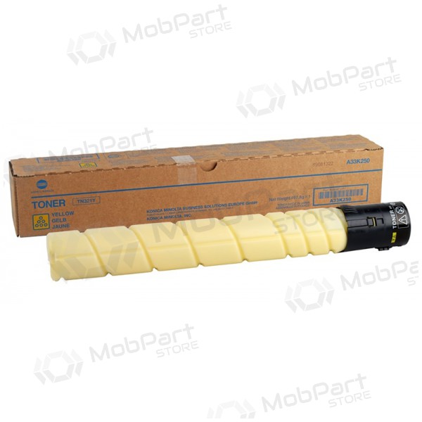 Konica-Minolta TN-321 (A33K250), cartuccia gialla per stampanti laser, 25000 pagine