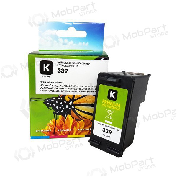 Cartuccia compatibile Static Control HP 339 (C8767EE) nera, per stampanti inkjet, resa 860 pagine.