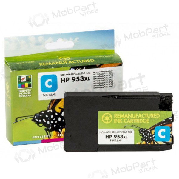 Cartuccia compatibile HP 953XL (F6U16AE) con nuovo chip, colore ciano, per stampanti a getto d'inchiostro, 1600 pagine.