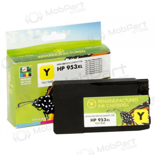 Cartuccia d'inchiostro compatibile Static Control HP 953XL (F6U18AE) con nuovo chip, colore giallo per stampanti inkjet, 1600 pagine.