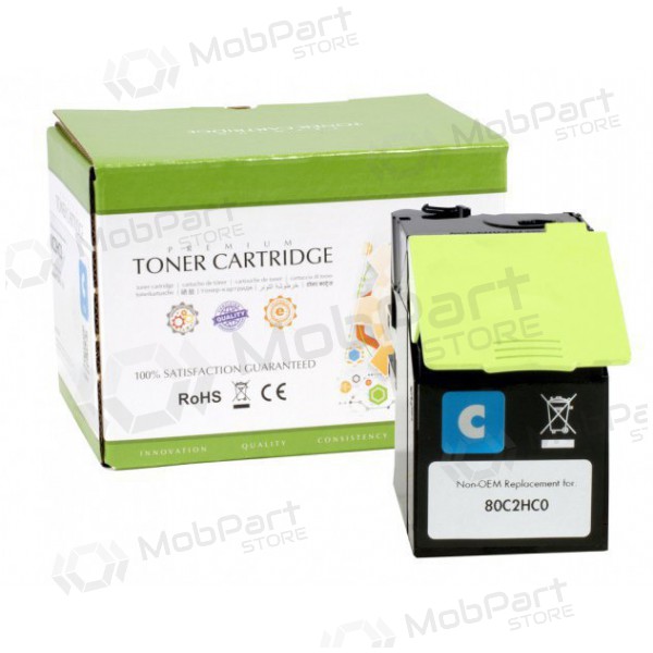 Cartuccia toner compatibile Static Control Lexmark 802HC (80C2HC0), ciano, per stampanti laser, 3000 pagine.